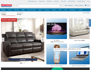 Latest costco.com screenshot