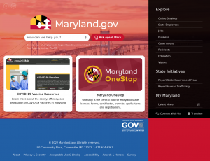Latest maryland.gov screenshot