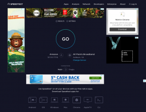 Latest speedtest.net screenshot